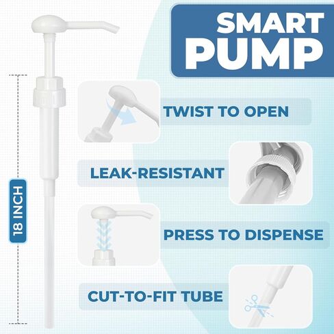 موزع مضخة هانديت سعة 5 جالون أو جالون واحد - 1 أونصة لكل مضخة، 38/410 خيط - مضخة جالون شديدة التحمل للسوائل السميكة والصابون والشامبو والمستحضرات ومستلزمات التنظيف in Kuwait