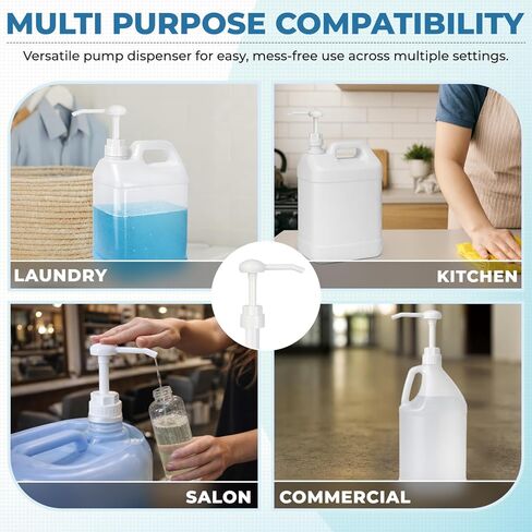 موزع مضخة هانديت سعة 5 جالون أو جالون واحد - 1 أونصة لكل مضخة، 38/410 خيط - مضخة جالون شديدة التحمل للسوائل السميكة والصابون والشامبو والمستحضرات ومستلزمات التنظيف in Kuwait