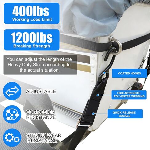 4 قطع من أحزمة مقطورة القارب شديدة التحمل مقاس 2 × 48 بوصة من أشرطة ربط القارب إلى المقطورة وحزام ربط سفلي قابل للتعديل من أجل سلامة القطر مع عوامة القوارب in Saudi Arabia
