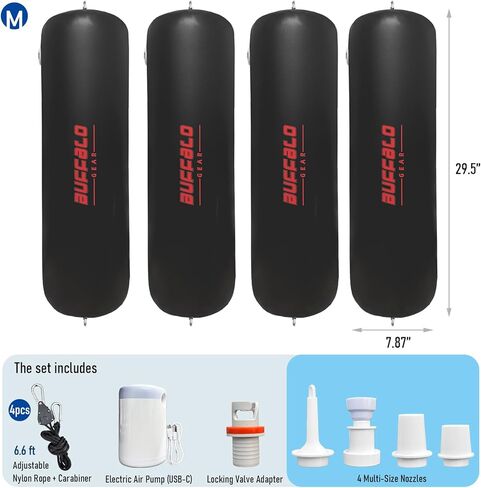 Buffalo Gear Boat Fenders Boat Bumpers for Docking Inflatable Boat Buoys Bumpers with Air Pump in Kuwait