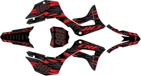 مجموعة رسومات لـ Honda CRF 125F (2019-2024) سلسلة Twitch Red 09 Mil-Dirt Bike Custom Racing Deacals Stickers Kit ، No-Plastics in Kuwait