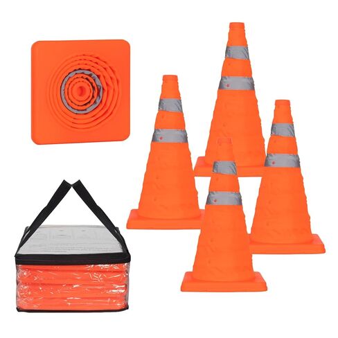 SHAREWIN 18 Inch 4 Pack Collapsible Traffic Safety Cones - Orange Multi Purpose Pop-up Cones with Reflective Collar for Road Safety, Driving Training, Parking, Sports in Saudi Arabia