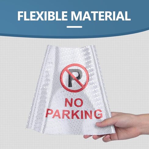 BATTIFE 10 Pack " No Parking " Bright Reflective Collars, Cone Message Sleeves for Traffic Safety Cones, 360° High Visible Signs for Driveway Road Outdoor Use in Saudi Arabia