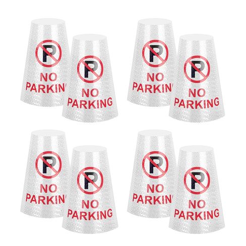 BATTIFE 10 Pack " No Parking " Bright Reflective Collars, Cone Message Sleeves for Traffic Safety Cones, 360° High Visible Signs for Driveway Road Outdoor Use in Saudi Arabia