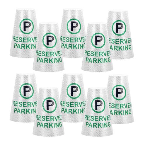 BATTIFE 10 Pack " No Parking " Bright Reflective Collars, Cone Message Sleeves for Traffic Safety Cones, 360° High Visible Signs for Driveway Road Outdoor Use in Saudi Arabia