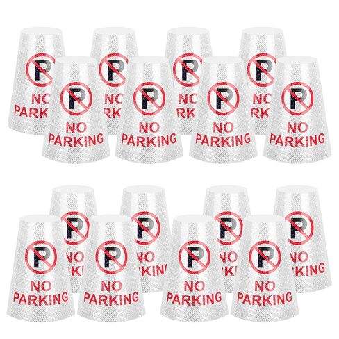 BATTIFE 10 Pack " No Parking " Bright Reflective Collars, Cone Message Sleeves for Traffic Safety Cones, 360° High Visible Signs for Driveway Road Outdoor Use in Saudi Arabia