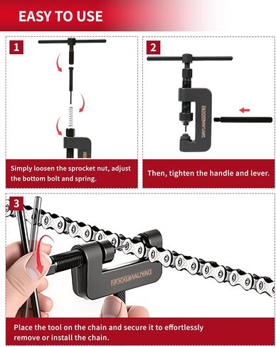 13 pcs Motorcycle Chain Breaker Set,Chain Removal Tool Chain Cutter and Riveter Kit for Cam and 25 to 630 Chains in Kuwait