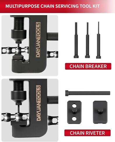 13 pcs Motorcycle Chain Breaker Set,Chain Removal Tool Chain Cutter and Riveter Kit for Cam and 25 to 630 Chains in Kuwait