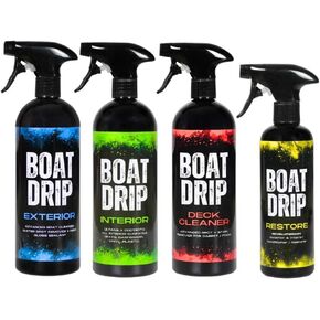 All-in-One Bass Boat Care Kit, Includes One 32oz Exterior, Interior, and Deck Cleaner, One 16oz Restore, 5 Microfiber Towels and Two Restore Pads with Compact Carrying Case in Kuwait