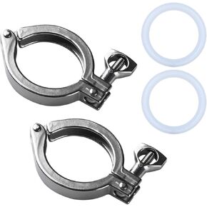 2 حزمة من الفولاذ المقاوم للصدأ 304 ثلاثي المشبك مع 2 قطعة حشية من السيليكون، دبوس واحد عالي التحمل ثلاثي المشبك مع حلقة عامة لجوز الجناح (2.5 بوصة - 2 حزمة) in Kuwait