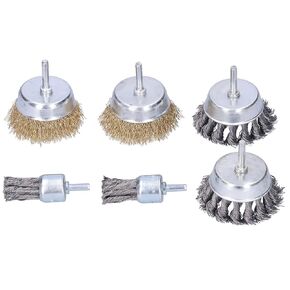 6Pcs Heavy Duty Twisted Steel Wire Brush Set for Rust Removal Paint Stripping and Metal Deburring High Carbon Steel Wire Drill Brush Attachments for Grinding and Preparatio in Saudi Arabia