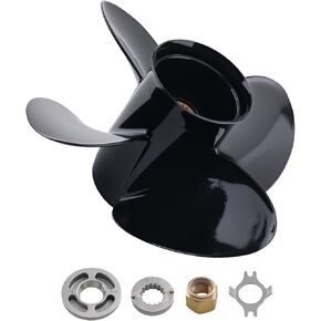 maxpeedingrods 4 شفرات 13 × 17 مروحة قارب من الألومنيوم لمحركات الزئبق 40 50 60 65 70 75 80 90 100 115 125 140HP 15 أسنان خددية، RH، الأجزاء رقم # 48-8M8026590 in Kuwait