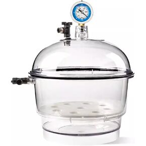 COYEUX 250MM Lab Vacuum Desiccator, High Transparency Clear Drying Bottle, with Pressure Gauge, Silicone Sealing Ring, Dual Valve, for Vacuum Storage in Kuwait