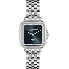 Olivia Burton Grosvenor Women's 2H Quartz Watch, Calfskin Strap, Water Resistant up to 3ATM/30 Meters, Elegant, Premiium Fashion Timepiece for All Occasions, Gift for Her, 28mm in Kuwait