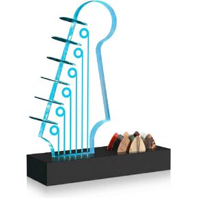 حامل اختيار الجيتار المضيء - تصميم رأس الجيتار الكهربائي، أضواء متغيرة 7 ألوان، هدايا الجيتار لمحبي الموسيقى، عرض اختيار الجيتار مع قاعدة خشبية، ملحقات جيتار رائعة وفريدة من نوعها in Kuwait