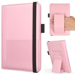 RSAquar Premium Server Book with Kickstand & Hand Strap – Waiter Book Organizer with 6 Pockets, Pen Holder, Elastic Closure – PU Leather Waitress Wallet Fits Apron Pocket, 5.12" x 7.91", Black in Kuwait