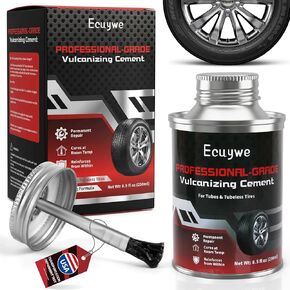Professional Chemical Vulcanizing Cement Rubber Cement Glue with Brush All Purpose Tire Patch Glue Flat Tire Repair in 5 Minutes Emergency Puncture Fix for Car, Motorcycle, Bike in Kuwait