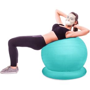 كرسي كرة اليوجا، كرة اليوجا، كرة التمرين، كرسي مكتب اليوجا للبالغين، مقعد كرة للتمارين الرياضية، البيلاتيس، الولادة والعلاج الطبيعي، كرسي مكتب مريح (أخضر، قطر 65 سم (25 5/8 بوصة)) in Kuwait