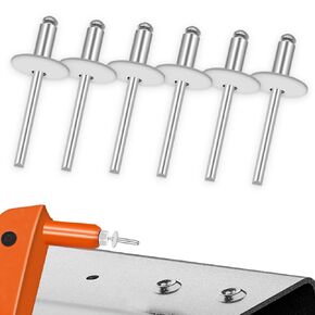 100pcs Aluminum Large Flange Blind Rivets, 3/16" x 3/8", Flange Diameter 5/8" (16 mm), Pop Rivets Assortment Kit Blind Rivet by Bolt Dropper, Grip Range(3-6mm) in Kuwait