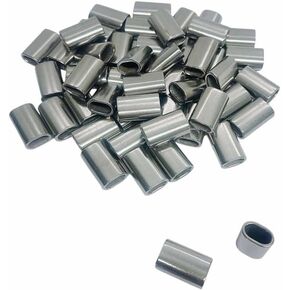 Prolinemax 50 قطعة 1/4 بوصة حبل سلك فولاذي مقاوم للصدأ بحري أكمام بيضاوية مجعد SS316 in Kuwait