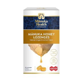 Manuka Health Manuka Honey Lozenges – 15 Lemon and Ginger Flavored Lozenges – Natural Throat Lozenges Infused with Raw Manuka Honey and Vitamin C for Immune Support in Kuwait