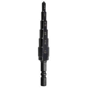 M2 HSS Quick Change 3/16" - 1/2" Step Drill Bit, Double Fluted Drill Bits, for Hole Drilling in Copper,Stainless Steel, Aluminum, Plastic, Wood, 1/4" Shank Step Bits in Kuwait