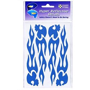 مجموعة ملصقات عاكسة للضوء جماجم ملتهبة - مجموعة ملصقات السلامة لجماجم النار - ملصقات عاكسة لجمجمة اللهب - استوديوهات سيوارد ستريت (أحمر) in Kuwait