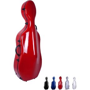 Crossrock Cello Case 4/4 Size, Fiberglass Hard Case with Backpack Straps and Wheels (red) in Kuwait