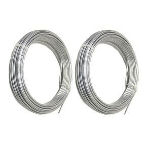 2 Pack - Multi-Purpose Galvanized Steel Wire, 14 Gauge Heavy Duty, 32.8ft Long – Ideal for Crafts, Hanging, and Gardening in Kuwait
