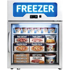 فريزر مشروبات صغير تجاري، تجميد عرض كونترتوب بباب زجاجي وفريزر دينك للتاجر المدمج لمتجر بار المطاعم، موافقة ETL، عرض 22.5 بوصة، 3.5 قدم مكعب in Kuwait