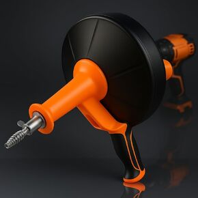 50 FT Drain Snake Hair Drain Clog Remover, Manual Or Powered, Plumbing Snake With Drill Adapte,Unclog Sink Drain Tool, Drain Auger for Toilet、Shower、Kitchen、Sink, No Auto Retract Or Feed, Red in Kuwait