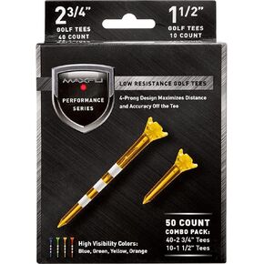 تي شيرتات جولف متنوعة من Maxfli Performance Series ذات مقاومة منخفضة 2 3/4 بوصة و1 1/2 بوصة - 50 قطعة in Kuwait