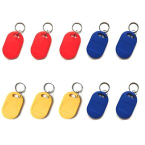 10 قطع IC+ID UID علامات مفاتيح مركبة قابلة لإعادة الكتابة بقاعدة مفاتيح مزدوجة رقاقة تردد RFID 125KHZ T5577 EM4305+13.56MHZ قابلة للكتابة (أزرق) in Kuwait
