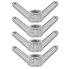 PATIKIL Wing Nuts, 4 Pcs M8 x 1.25 304 Stainless Steel Wing Nuts Fasteners Parts Metric Thread for Repair Install House Furniture Boat, Silver in Kuwait