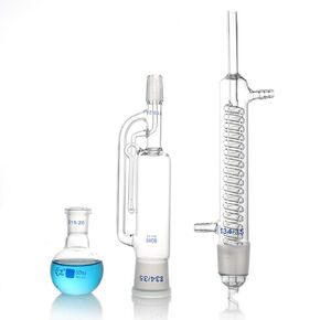 YUEWO Fat Extractor Serpentine Spherical Thickened Distillation Flat Bottom Flask Soxhlet Extractor (Serpentine,60ml) in Kuwait