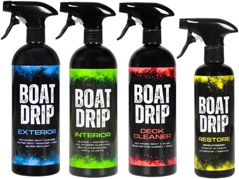 All-in-One Bass Boat Care Kit, Includes One 32oz Exterior, Interior, and Deck Cleaner, One 16oz Restore, 5 Microfiber Towels and Two Restore Pads with Compact Carrying Case in Kuwait