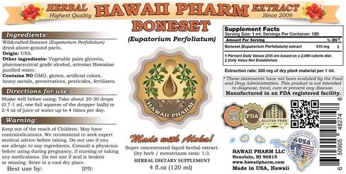Hawaii Pharm Boneset (Eupatorium perfoliatum) Liquid Extract 4 oz in Saudi Arabia