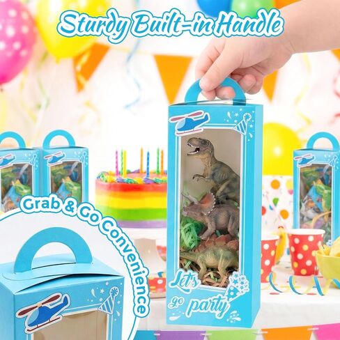 VGOODALL 12PCS Party Favor Boxes,3" x 2" x 9" Blue Doll Gift Boxes with Window Handle for Boys Birthday Bridal Shower Party in Kuwait