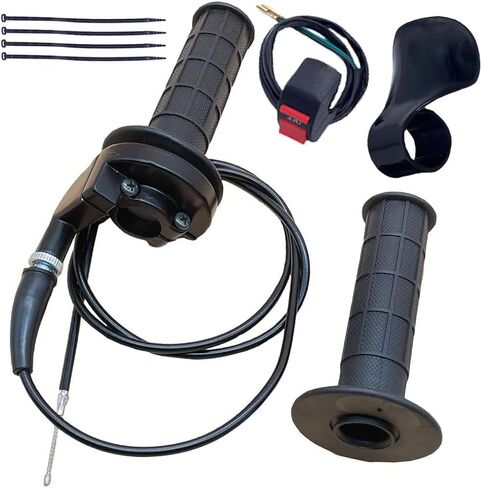 Aniro Moto Throttle Cable + Handle Bar Throttle Grips Grip + Throttle Housing Clamp for 50cc 90cc 110cc 125cc 140cc 200cc 250cc 4-stroke Dirt Bike Quad ATV Pit Bike Mini Pocket bike in Kuwait