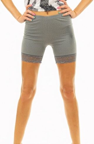 Vivian's Fashions Legging Shorts - Cotton, Lace Trim (Misses Sizes) in Saudi Arabia
