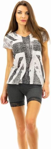Vivian's Fashions Legging Shorts - Cotton, Lace Trim (Misses Sizes) in Saudi Arabia