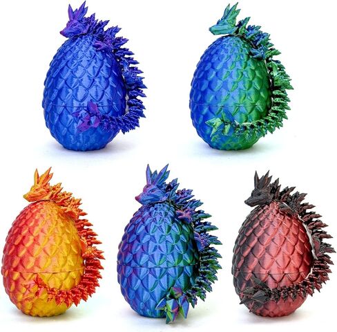 5PCS 3D Printed Dragon Eggs with Dragon Inside Easter Eggs 3D Printed Dragon Easter Toys Mystery 3D Dragon Egg 3D Printed Animals Toy Dragon Fidget Toy Home Office Decoration (Multicolor6-5pcs) in Kuwait