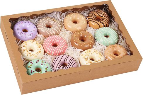 TOMNK 25pcs Cookie Boxes with Window, 16x11x2.5in Large Auto-Popup Bakery Boxes for Treats, Desserts, Chocolate Covered Strawberries, Pies, Muffins, Donuts in Saudi Arabia
