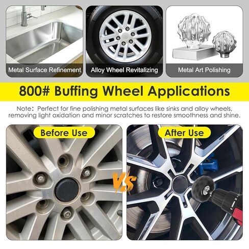 HighFree 6PCS Non Woven Abrasive Buffing Polishing Wheel Drill Attachment Set, 1/4" Shank Scouring Pads Power Scrubber Cleaning Kit for Rust Removal and Polishing, Green 180#, Red 320#, Gray 800# in Kuwait