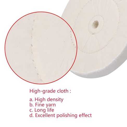 Buffing Polishing Wheel 3-Step Fine Cotton (60 Ply) / Soft Flannel (40 Ply) / High-Grade Cloth (90 Ply) 3/4" Arbor Hole for Wood Lathe Buffing System– 3Pack in Kuwait