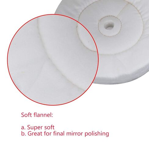 Buffing Polishing Wheel 3-Step Fine Cotton (60 Ply) / Soft Flannel (40 Ply) / High-Grade Cloth (90 Ply) 3/4" Arbor Hole for Wood Lathe Buffing System– 3Pack in Kuwait