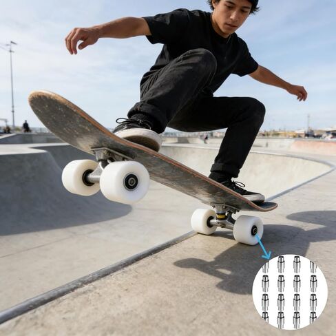 فواصل محمل تزلج من الألومنيوم - 16 قطعة فواصل سرعة المحور 6 مم، فواصل لوح التزلج المضمنة لمحامل 8 مم، أجهزة تزلج متينة للتزلج على الجليد بصف واحد/مزدوج in Kuwait