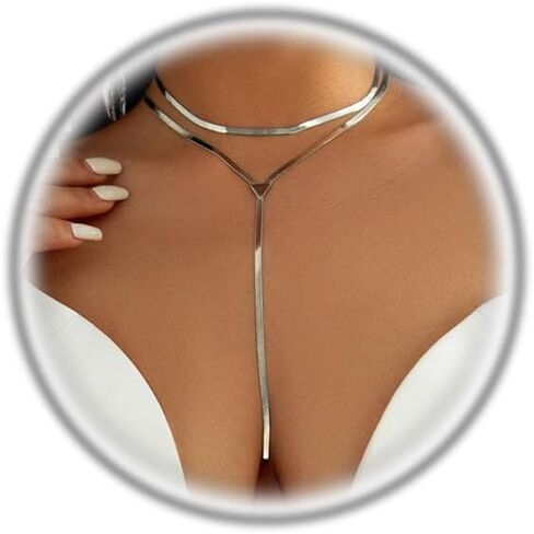 قلادة قلادة ذات طبقة ذهبية للنساء ، قلادة طويلة على شكل طبقة طويلة على شكل طبقة عظمية عظمية طويلة سميكة سميكة من عظم الأفعى عبارة عن مجوهرات دقيقة in Kuwait