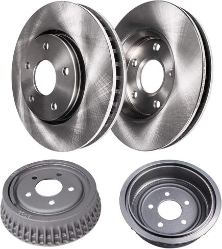 Detroit Axle - Rear Brake Rotors for Ford 2003-2011 Crown Victoria Mercury Grand Marquis Marauder Drilled & Slotted Brake Rotors 2004 2005 2006 2007 2008 2009 2010 Replacement [11.61" inch Rotors] in Kuwait