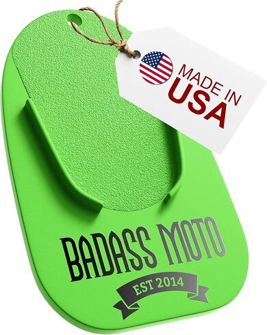 Badass Moto Motorcycle Kickstand Pad - Green - American Made in USA. Durable Biker Kick Stand Coaster/Support Plate Color Choices. Rest or Park Your Bike on Hot Pavement, Grass, Soft Ground in Kuwait
